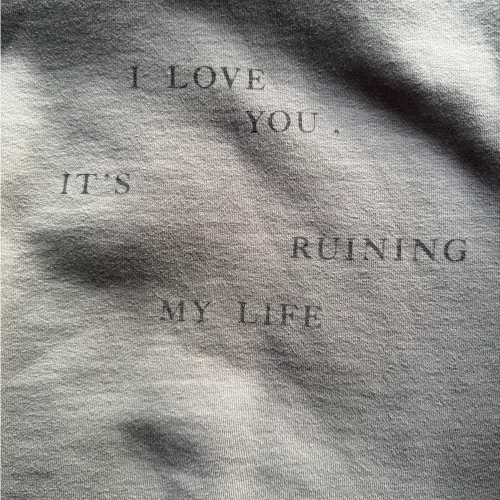 Official Taylor Swift TTPD Taupe Crewneck Sweatshirt - Fortnight Lyrics | Medium - Picture 5 of 7